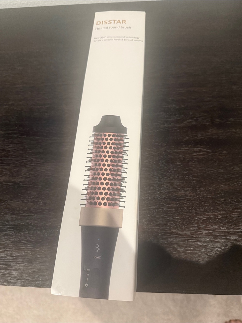 Rose Gold Heated Round Brush - Ionic Hair Styler (Black/Rose Gold)